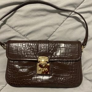 DKNY Brown Baguette Clutch